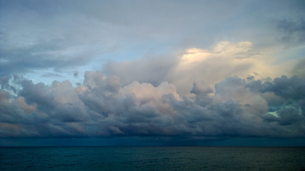 Stormy end of day on Ionian sea (Roccella Ionica)